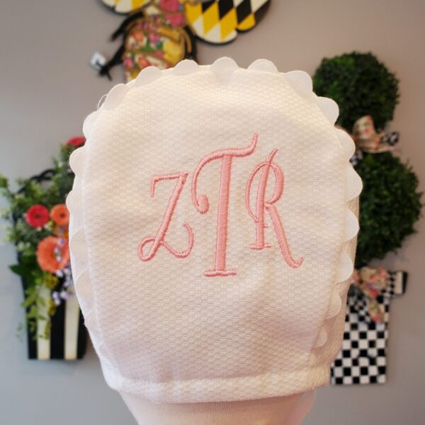 Personalized Scalloped Bonnet