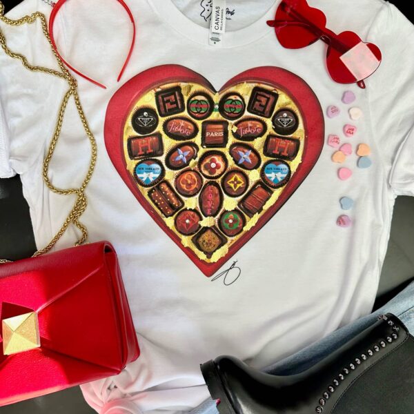 valentines day shirt apparel, valentines day chocolate, graphic tee, valentines day top