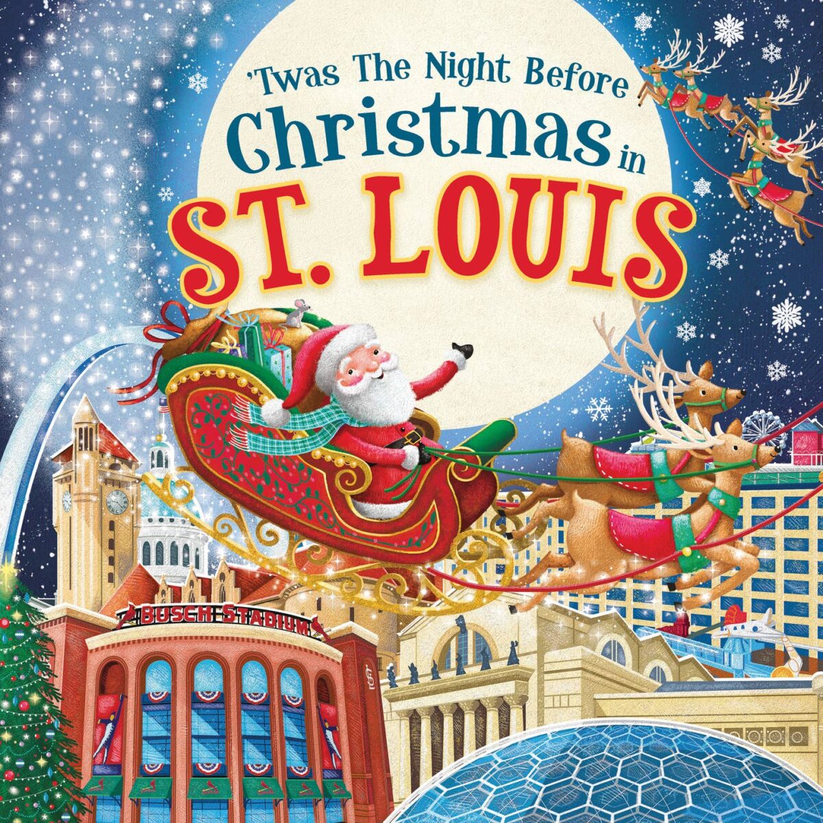 t'was the night before christmas in st. louis book, children's book, STL book