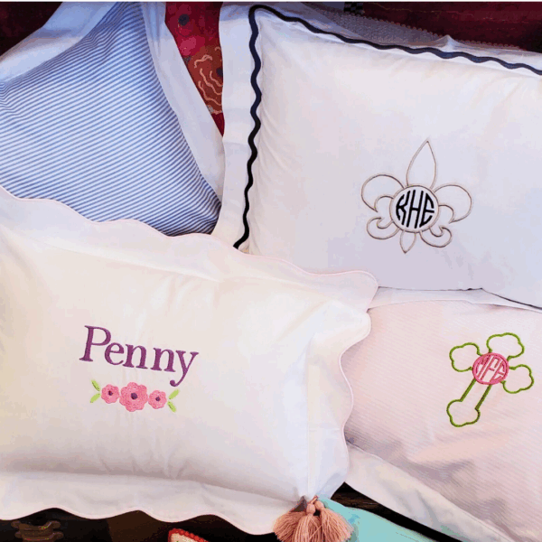 Embroidered Cotton Accent Pillows, gift for baby, christening pillow, baptism pillow, high quality embroidery, Christian gift