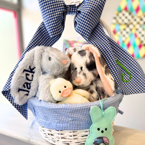 embroidered easter basket bow