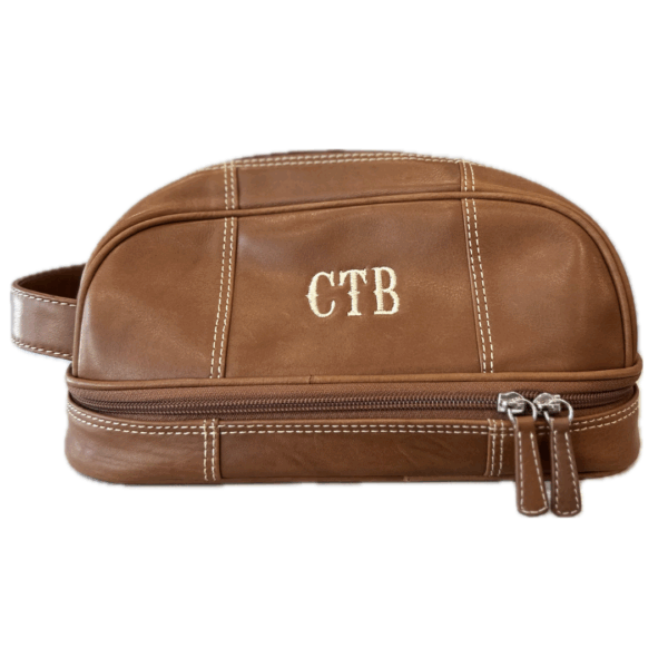 Men's Leather Travel Toiletry Bag, mens monogram, fathers day, father's day gift, gift for dad