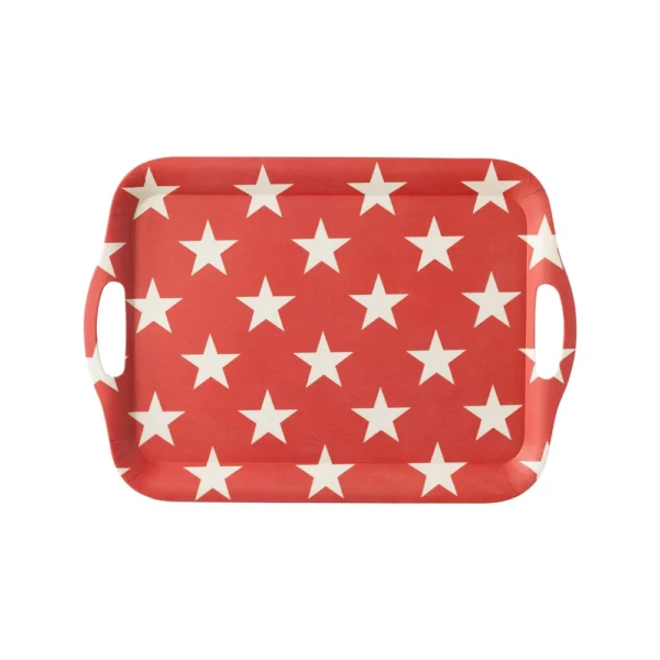 Happy 4th Red Star Reusable Bamboo Tray