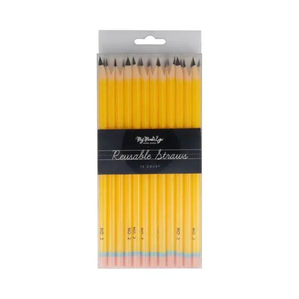 Pencil Reusable Straws, back to school