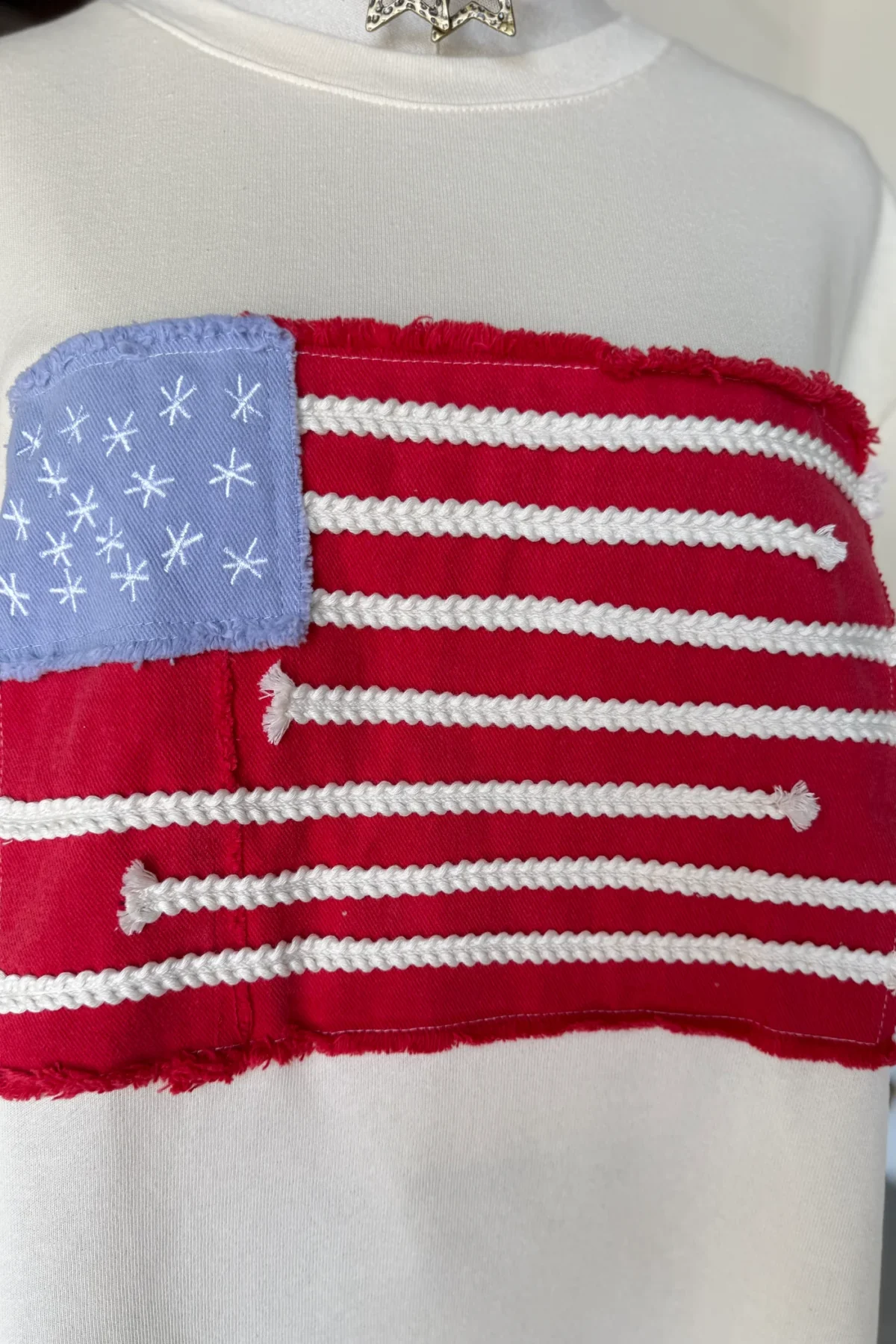 4th of July Women's American Patch Flag Top