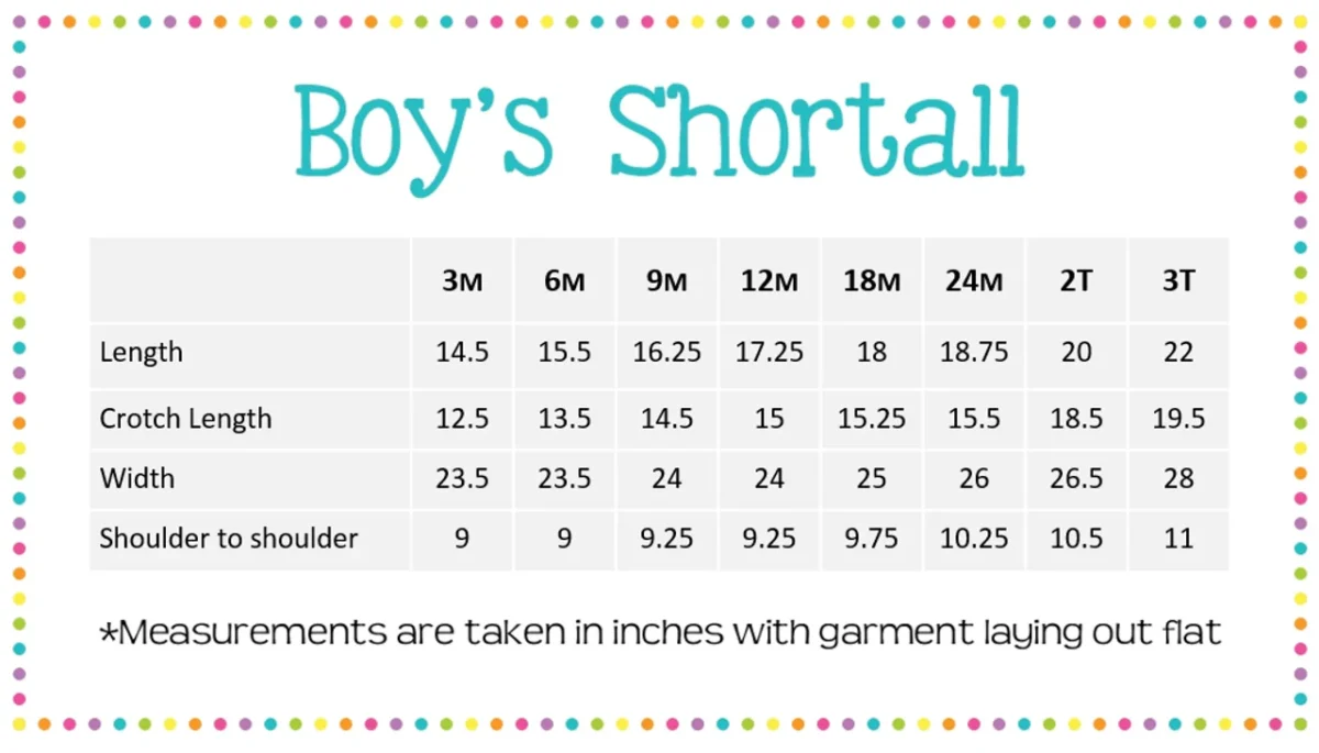 boys short tall jon jon size chart