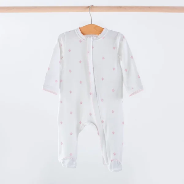 Pink Fleur De Lis Organic Cotton Baby Pajamas