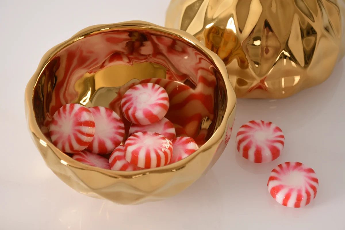 Gold Ornament Bowl, christmas candy dish