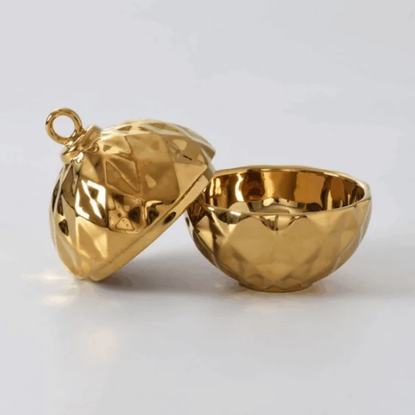 Gold Ornament Bowl, christmas candy dish