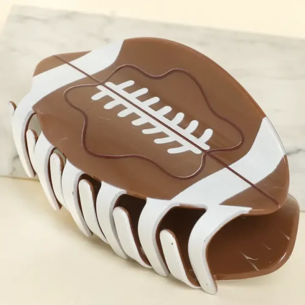 Game Day Football Plastic Hair Claw Clip