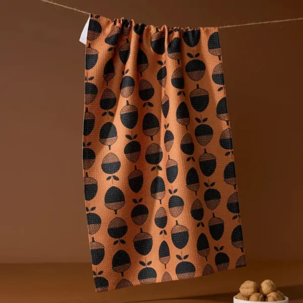 Acorn Noir Tea Towel