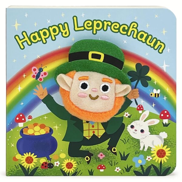 Happy Leprechaun Finger Puppet Plush St. Patrick's Day Board Book