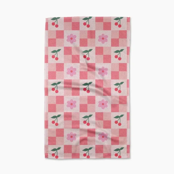 Floral and Cherries Tea Towel