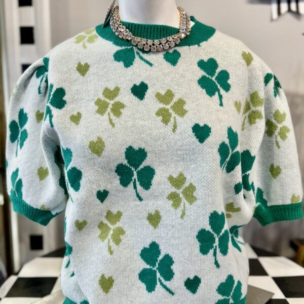St. Patrick's Day Hearts & Clover Sweater