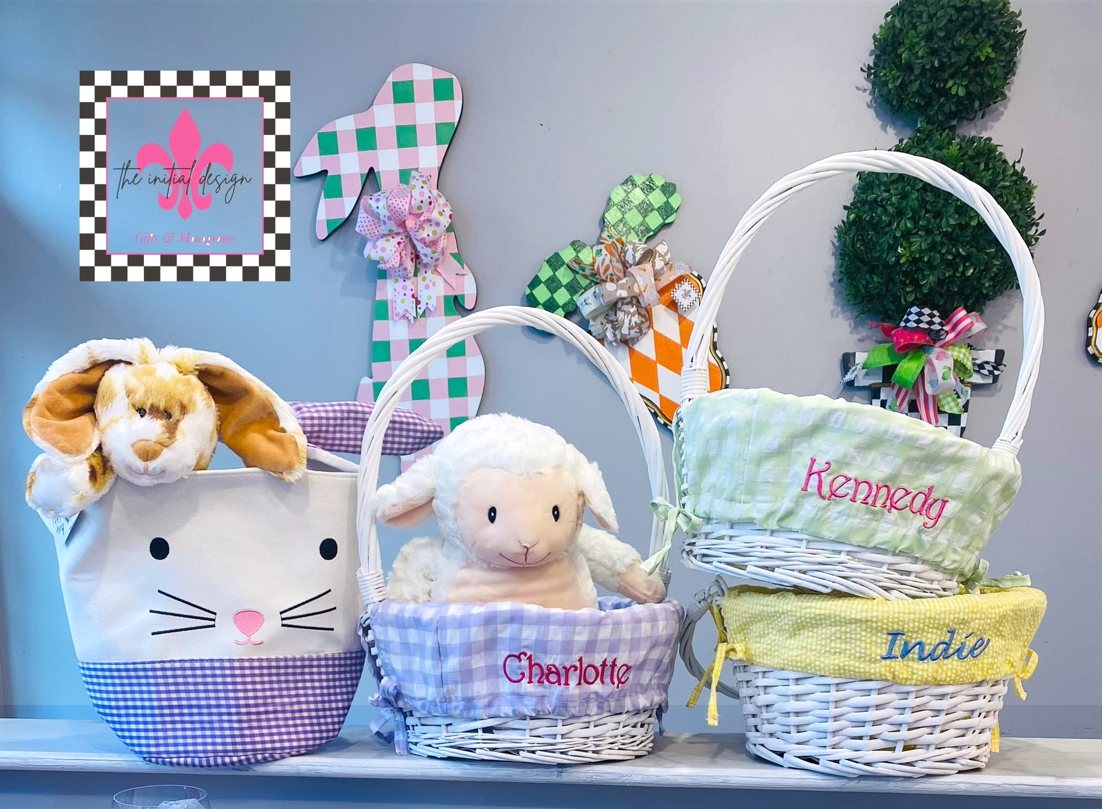 Personalized Embroidered Easter Baskets