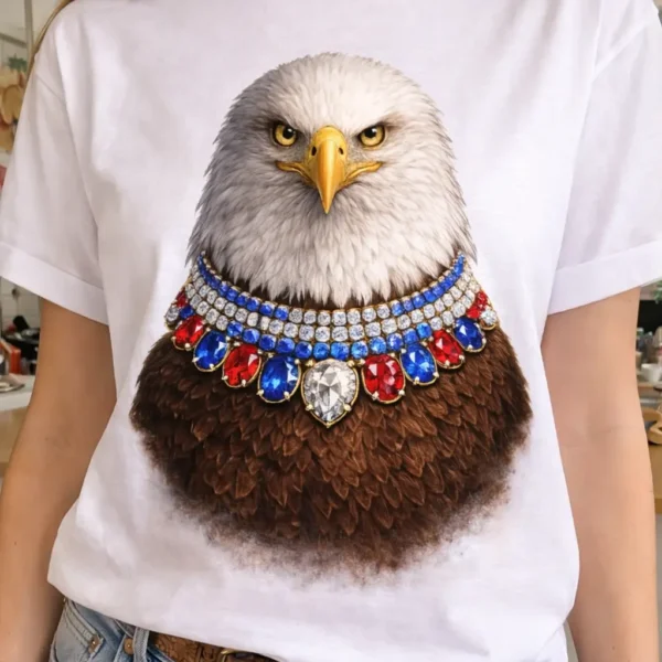 USA Jeweled Collar Eagle T-shirt